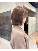 ボブカットボブレイヤーブリーチなしベージュ/中西