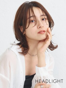 オル バイ ヘッドライト 松戸店(OLu by HEADLIGHT) 小顔くびれ似合わせ大人ミディアムウルフレイヤー韓国イメチェン