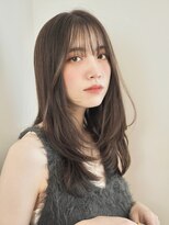ローネス 銀座(LONESS)&nbsp;ロングレイヤー/流しバング/小顔カット/ミントベージュ