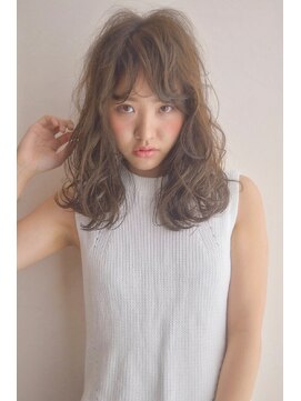 イマジン 川越(IMAGINE) センター分けバングが可愛いAラインセミロングスタイル