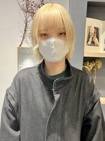 ラミエバイメルト 下北沢(lamie by melt)&nbsp;村上/ブロンドベージュ 顔まわりカット ブリーチ ウルフボブ