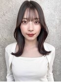 グレージュカラーシルキーベージュくびれヘアミディアム