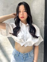 ロンド ストラーダ 心斎橋(Lond strada)&nbsp;韓国前髪顔周りロング×インナーグレージュ[心斎橋/髪質改善]