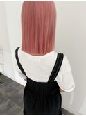 #ハイトーンピンクカラー 切りっぱなしボブ