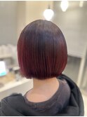 20代30代40代50代大人可愛いモーヴカラー×パツッとボブ