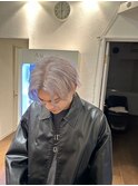 men's ハイトーンカラー ホワイトカラー センターパート