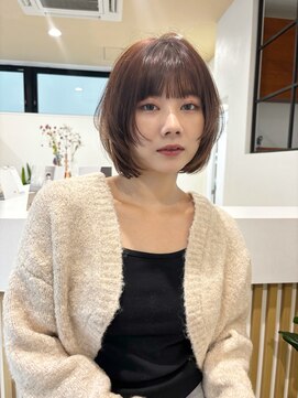 アンバー 池袋(amber) ブリーチなしでできる！ヘーゼルベージュボブ