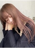 トレンドカラーのピンクブラウン|髪質改善で魅せるふんわり質感
