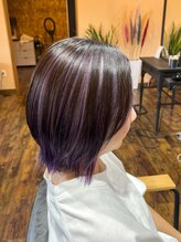 ジーワンヘアー(G1 HAIR) 【アンブレラカラー】ネオウルフ×インナーパープル