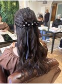 ロングで作るふわふわハーフアップ◎