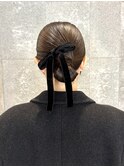 ヘアセット 結婚式ヘア お呼ばれヘア お団子ヘア タイトシニヨン
