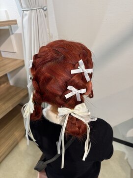 ミルクティー(Milk TEA) 編み込みお団子ツイン♪