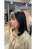 インナーカラー　ブラック×ホワイト