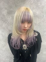 ワンズオゼ 渋谷(ONE's oze)&nbsp;ハイトーン/ダブルカラー/大人ガーリー/ダークアッシュ/似合わせ