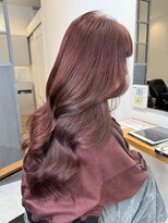 キャプチャー 海老名(capture)&nbsp;ブリーチ無しダブルカラーで作るピンクブラウン/髪質改善