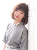 ヘアーアートシフォン 川口東口店(hair art chiffon)&nbsp;ジグザグバング＆３Dカラーのモードなノットヘアミニマムボブ