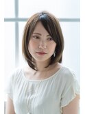 ストレートツヤ小顔ミディアム×ヴェールウェーブ