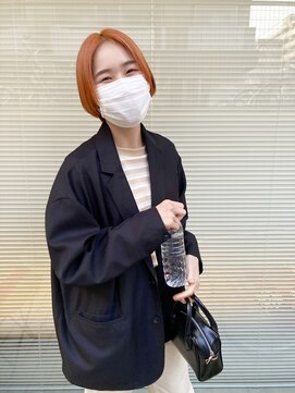 リビング 津田沼(LIVING) ショート ブリーチ オレンジカラー