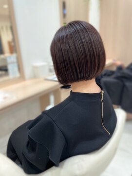 アッシュ 行徳店(Ash) 大人ボブ　ツヤツヤ明るめ白髪染め　レッドブラウン