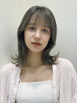 ロンド マーレ 天神大名店(Lond mare) 透明感カラー/ベージュカラー/ミディアムヘア/顔まわりカット