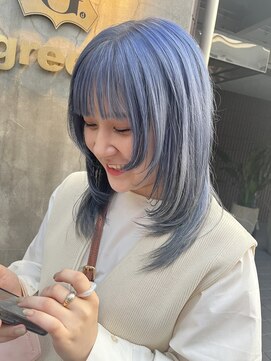 ヘアメイク ミエル(HAIR MAKE miel) サファイアブルー×レイヤー