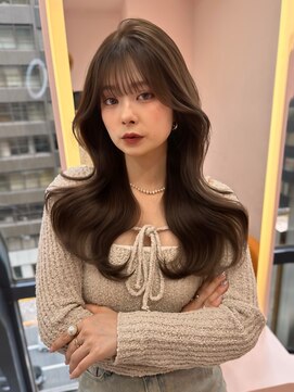 ボタン シブヤ(VOTAN SHIBUYA) 韓国ヘア/顔まわりカット/くびれヘア/前髪/ラベンダーグレージュ