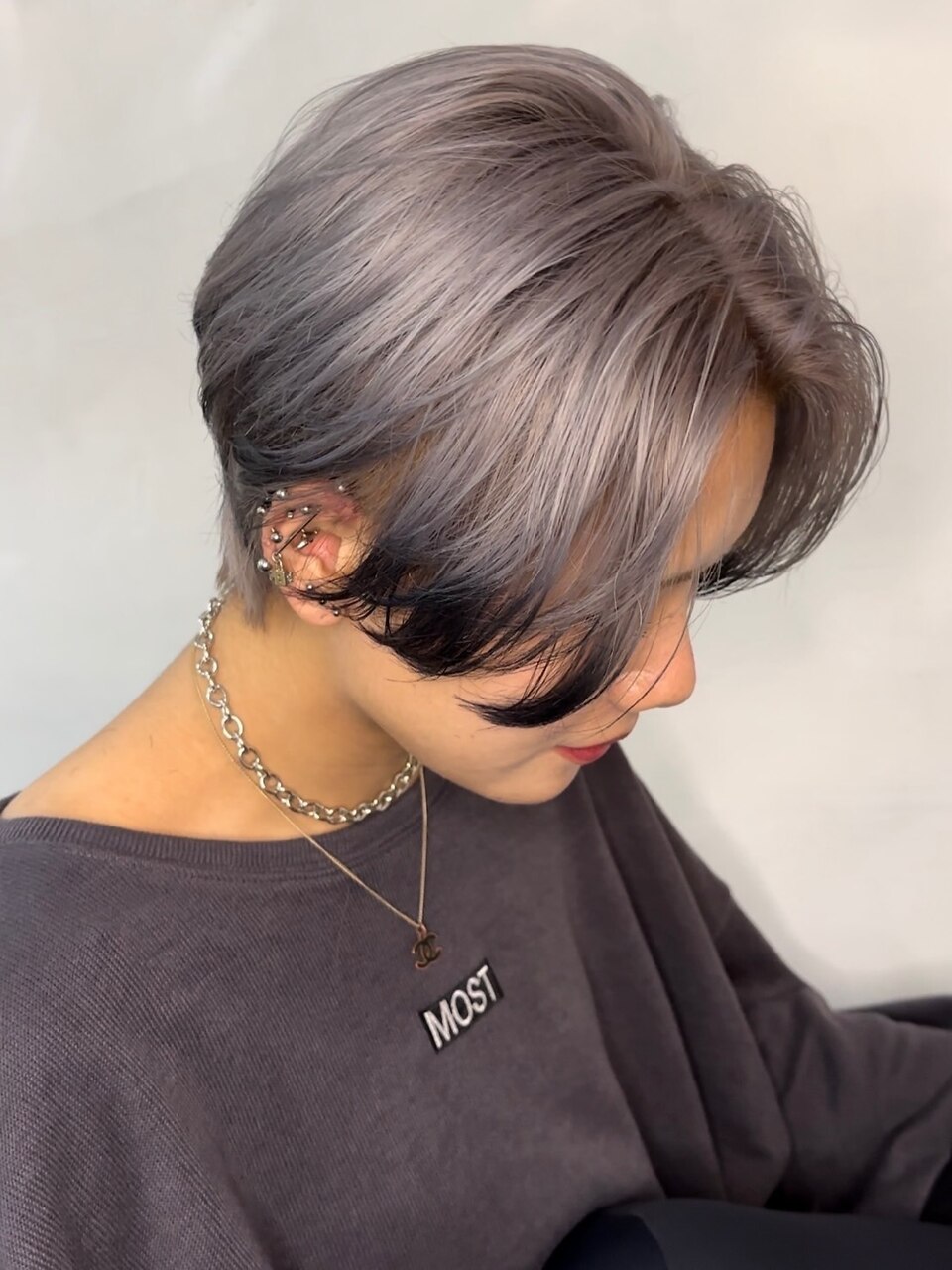 ハンサムショート×エンドカラー ブリーチ ダブルカラー：L215203437