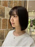大人ボブ　大人可愛い　50代　40代　30代　秋色カラー