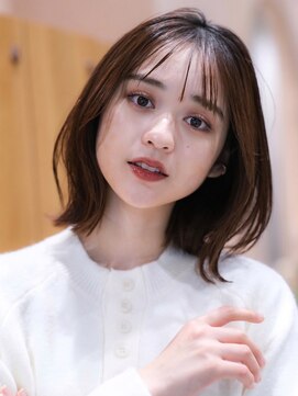 ガーデンヨコハマエスト(GARDEN YOKOHAMA est) ボブルフ 小顔 ミディアム ボブ レイヤー シースルーバング