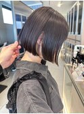 【坂本拓麻】地毛風ストレート/ぷつっとボブ/アッシュグレージュ