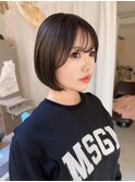 暗髪透明感ショートボブ
