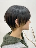 20代30代40代前下がり耳掛けショートボブ丸みショート◎