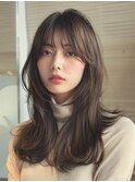 ワイドバングブルーブラック美髪外ハネボブ