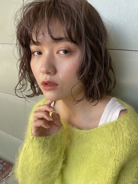 シアン バイ アルテフィーチェ(CYAN by artefice) 切りっぱなしボブ　タッセルボブ　パーマ　顔まわりレイヤー