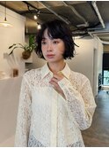 ショートボブ/ニュアンスパーマ/顔周りカット/20代30代