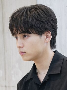 テン 心斎橋(tenn.) 難波シャドウパーマメンズマッシュウルフカット波巻きパーマ色気