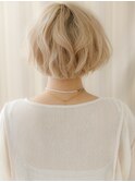 全頭ブリーチハイトーンカラー金髪プードルボブY越谷10代20代