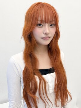 ココ 原宿(KOKO) 大人ガーリー似合わせカットミディアムレイヤーカットオレンジ