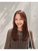 【フェイスフレーミング×暖色ブラウンで叶う艶ストレート】