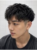 ツイストスパイラル/メンズパーマ/アップバング/ショート