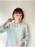 外ハネミニボブ×イヤリングカラー