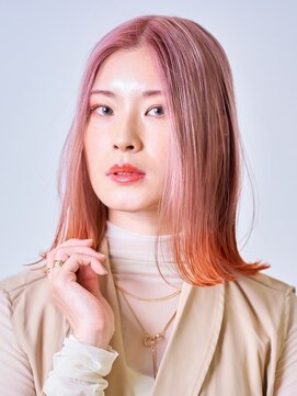 ハツ 橋本(HATSU) ピンク×オレンジ裾カラー[橋本/橋本駅]