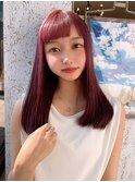 カシスベリーの艶髪ロングボブ