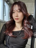 サイン 渋谷(SIGN)&nbsp;美髪エアリーロングピンクブラウン切りっぱなしボブ