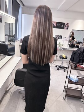 キング 枚方店(K!ng) ハイライトカラーミルクティーベージュケアブリーチダブルカラー