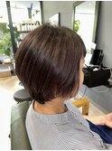 大人可愛い40代50代60代ショートボブ/バイオレットブラウン