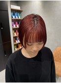 【ブリーチベースからのトーンダウン】ワインレッドカラー
