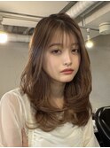 ワンカールレイヤー/フェミニンロング/韓国風サイドバング