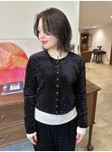 レイヤーカットくびれヘアチョコレートブラウンブリーチなし
