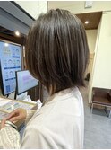 レイヤーボブ×白髪ぼかし×ナチュラル大人女性ハイライト